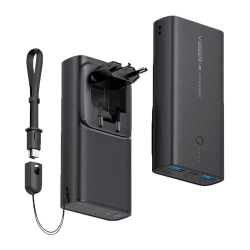 Veger - Power Bank com Leds de Carga - Capacidade 10000mah - Carregamento Rápido 20w | Ficha Eu Dobr