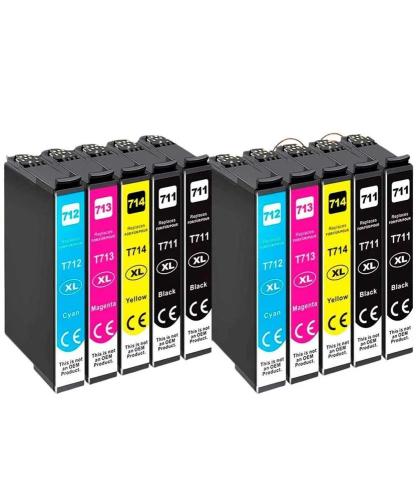 Conjunto de 10 Tinteiros Epson T0711 T0712 T0713 .