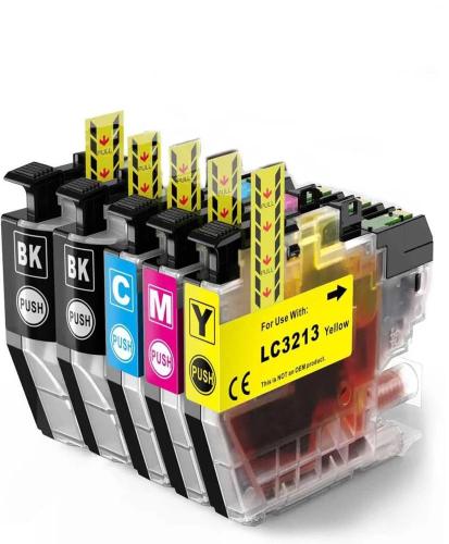 Conjunto 5 Tinteiros Brother LC3211 / LC3213 Comp.
