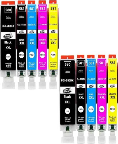 Conjunto 10 Tinteiros Canon PGI-580 / CLI-581 Com.