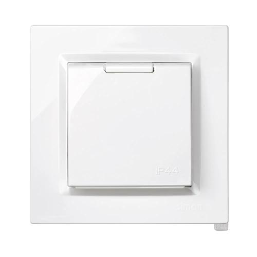 Plug monobloco 2p+t tipo f branco