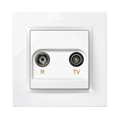 Tomada de televisão intermediária branca