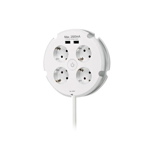 Múltipla base combi 4 saídas + 2 usb