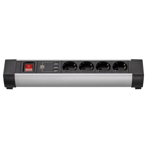 Base múltipla com fixação 4 tomadas + 3 usb