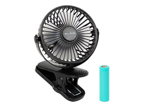 Desk Fan With Clip 10cm Usb+Battery Black