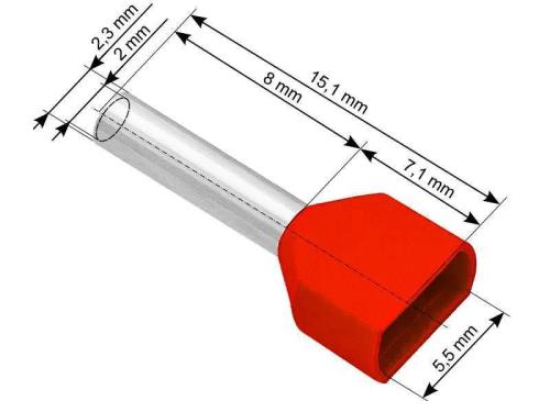 Conector manga isolada 2x10/8 vermelho