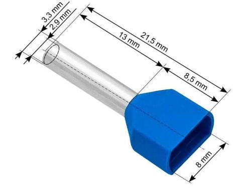 Conector manga isolada 2x2,5/13 azul