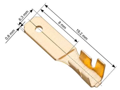 Conector macho plano não isolado 6,3/19,2
