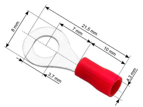 Conector em anel Parafuso L isolado3,7 Cabo4,3mm