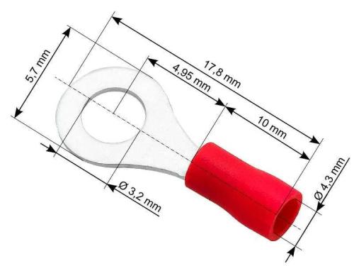 Conector de anel Parafuso isolado 32 Cabo 43mm