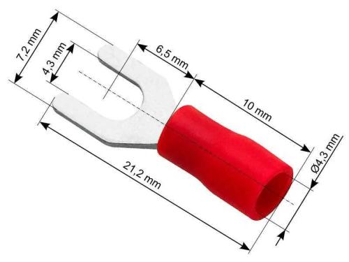 Conector de forquilha isolado M Parafuso 43 Cabo .