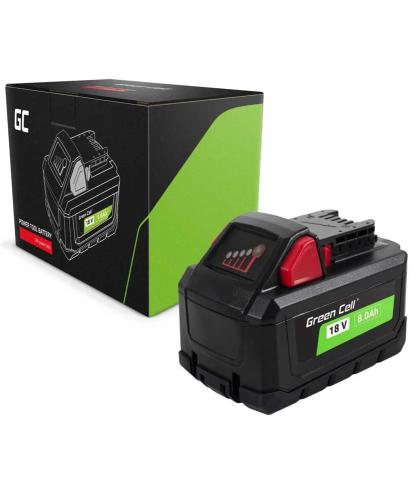 Bateria de Célula Verde para Milwaukee M18 18v 8ah Repl