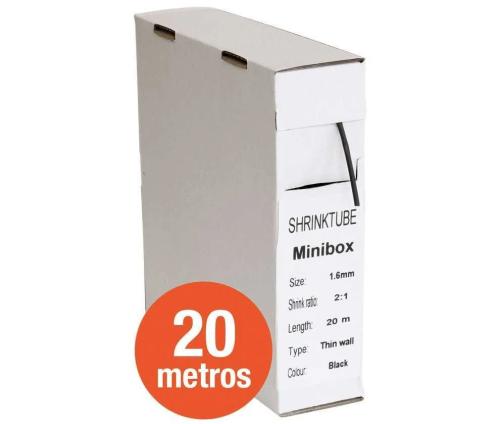 Tubo Termo-Retrátil Preto em Caixa de 20m