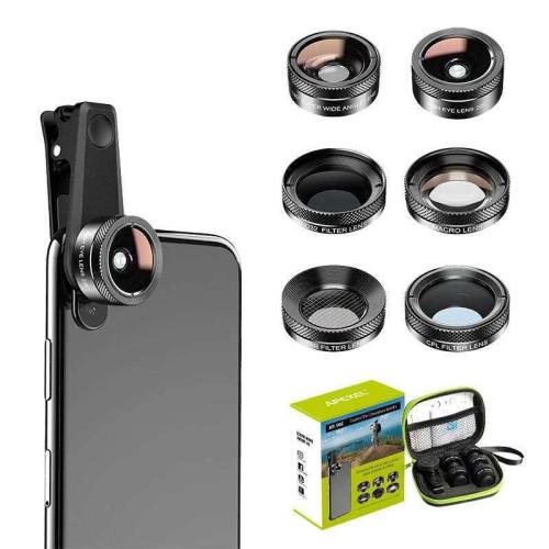 Mobile Lens Kit Apexel Apl-Dg6v2 6 In 1 Universal (Black)