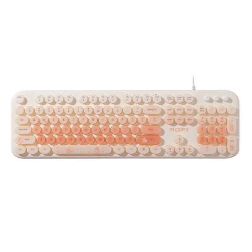 Teclado com fios Mofii Iluminador Love Me Bege