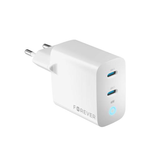 Forever Tc-06-40cc Gan Pd Qc Carregador 2x Usb-C .