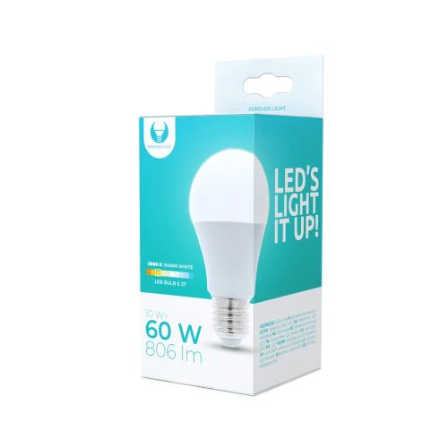 Lâmpada LED E27 A60 10w 230v 3000k 806lm Forever Lig.