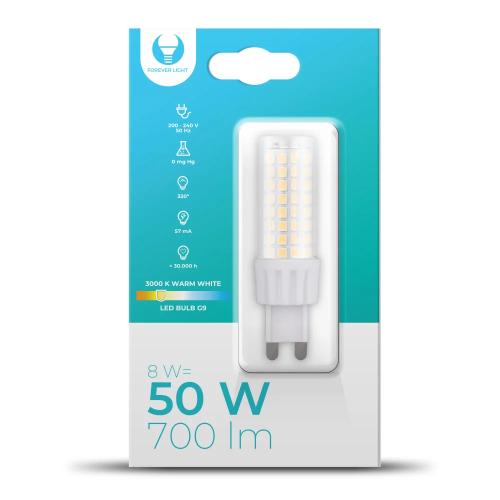 Lâmpada LED G9 8w 230v 3000k 700lm Forever