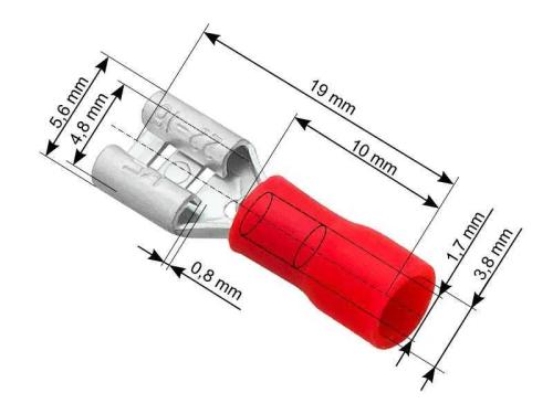 Conector isolado macho plano 4,8/0,8