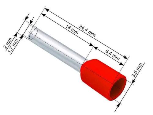 Conector manga isolada 1,5/18 vermelho