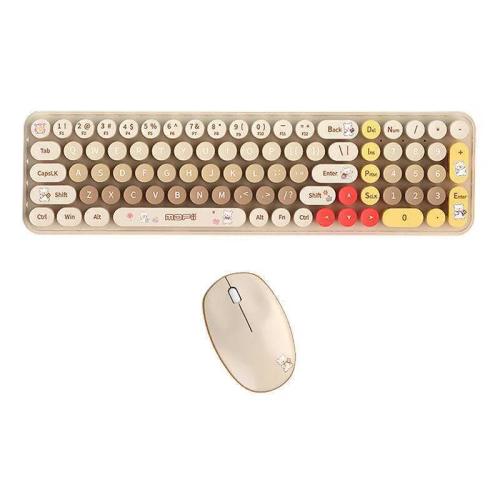 Teclado + Rato sem fios Mofii 2.4g Bebé Urso Bege
