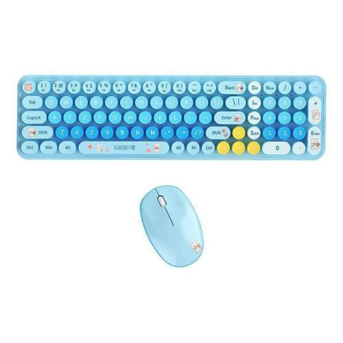 Teclado + Rato sem fios Mofii 2.4g Azul Urso bebé