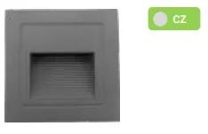Aplique LED 3w 3000k Quadrado Cinzento para Encastrar/Embutir