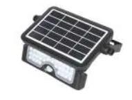 Aplique LED Solar 5w 6500k Preto C/ Sensor de Movimento