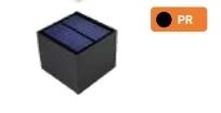 Aplique LED Cubo Solar 9w 3000k Preto C/ Sensor de Movimento