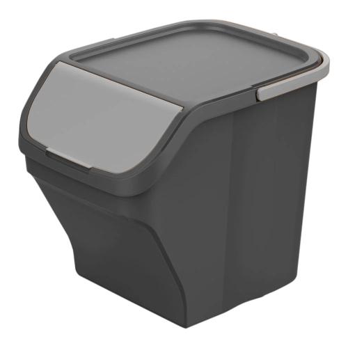 Balde stack n sort cinza 25l com tampa azul
