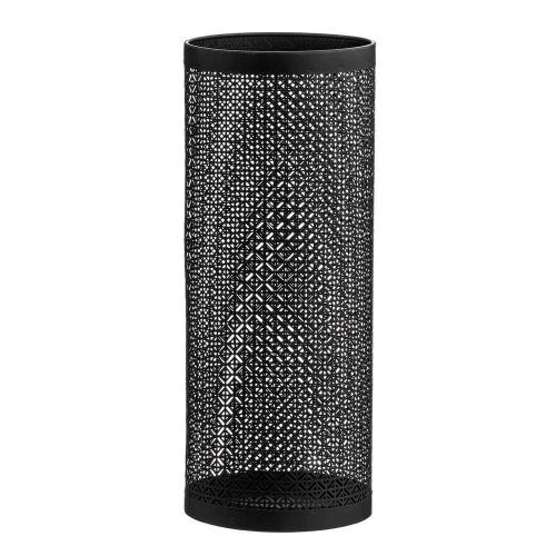 Chapéu-de-chuva de metal redondo filigree preto 2.