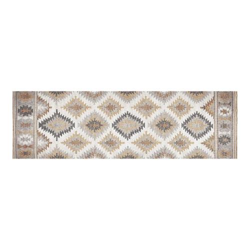 Tapete vinílica estampado kilim cinza 60 x 200 cm