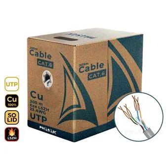 Cable Red Utp Cat6 Rj45 Phasak 305m Gris