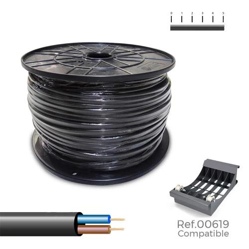 Mangueira tubular h05vv-f, 2x1mm2, preta 300m. ( .
