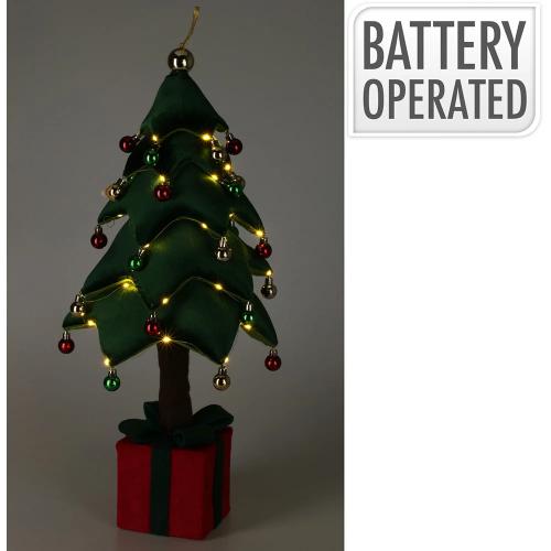 Árvore de natal com led, branco quente, a pilhas,.