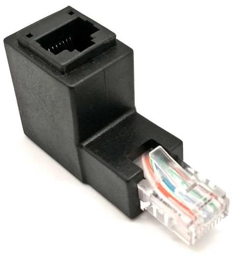 Adaptador Rj45 Macho-Fêmea, 90º