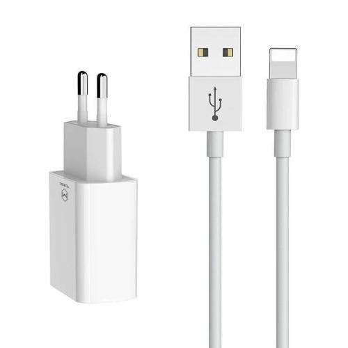 Dual Usb Charger Mcdodo Ch-6720 (Eu) Lightning 1m Travel Set (White)