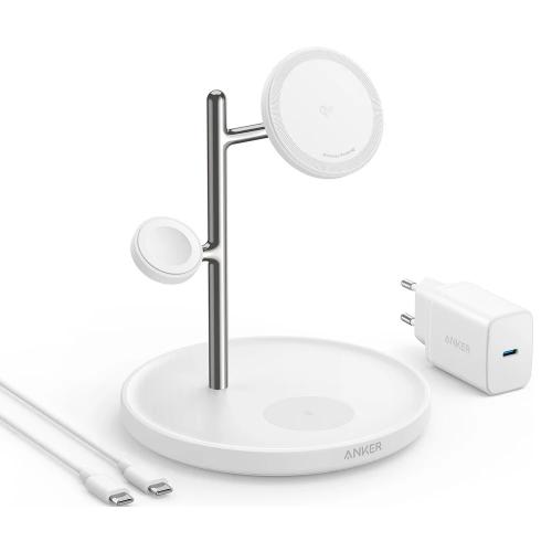 Stacja magnetyczna MagGo 15W 3-in-1 Biala