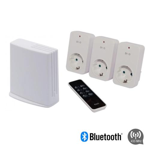 KIT STARTER COM 3 TOMADAS ON/OFF + CONTROLE REMOTO
