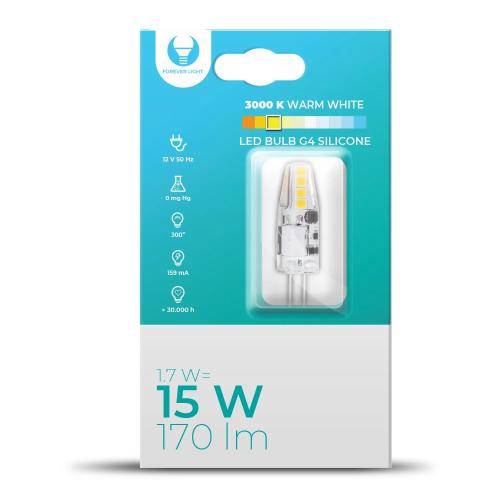 Lâmpada LED G4 Silicone 17w 12v 3000k 170lm Forever