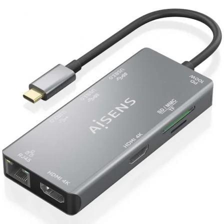 Docking Usb Tipo-C Aisens Asuc-9p018-Gr/ 2xhdmi/
