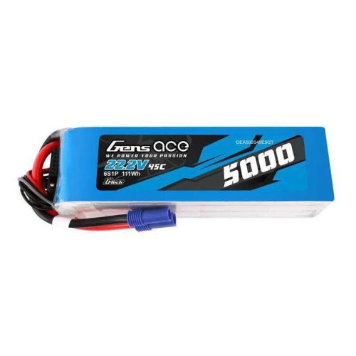 Lipo Gens Ace G-Tech 5000mah 22.2v 45c 6s1p Battery With Ec5 Plug