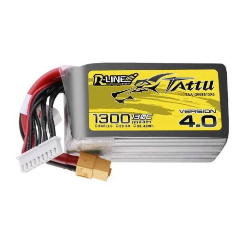 Tattu R-Line Version 4.0 1300mah 29.6v 130c 8s1p Lipo Battery Pack With Xt60 Plug
