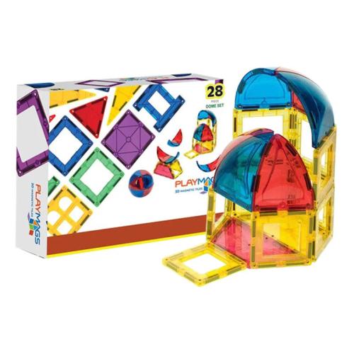 Ladrilhos Magnéticos 3d Dome Playmags 164 - Conjunto de 28 Unidades