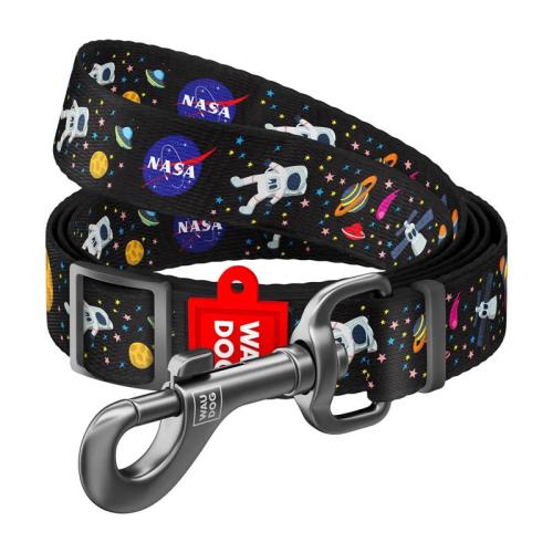 Waudog Nylon Dog Leash, Pattern ''nasa21'', Width 20 Mm, Length 122 Cm.