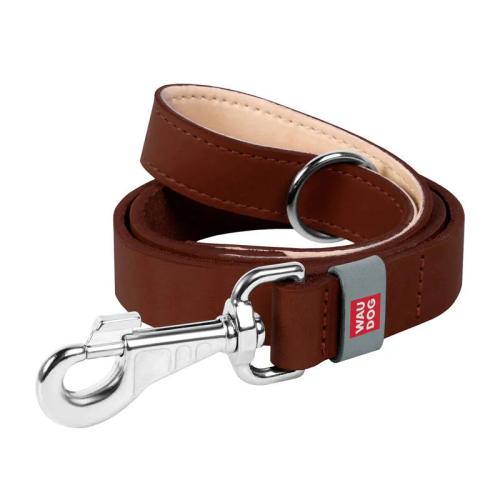 Waudog Natural Leather Dog Leash 14 Mm Wide, 122 Cm Long Brown