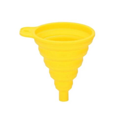 Funil dobrável amarelo para automóveis, ø9x10cm.