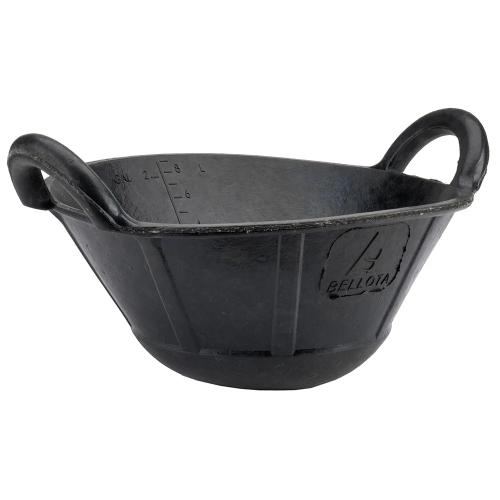 Balde spart 9 l de borracha preta resistente.