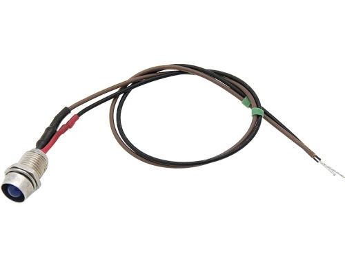 Luz LED 5mm (Azul 12v) com Fio