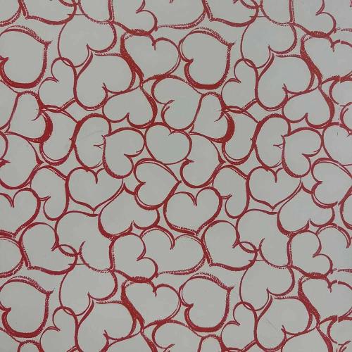 Rolo de Papel Presente Corações, 70 Cm X 40 M